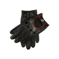 DENTS Mens Delta Classic Leather Driving Gloves - Black/Berry