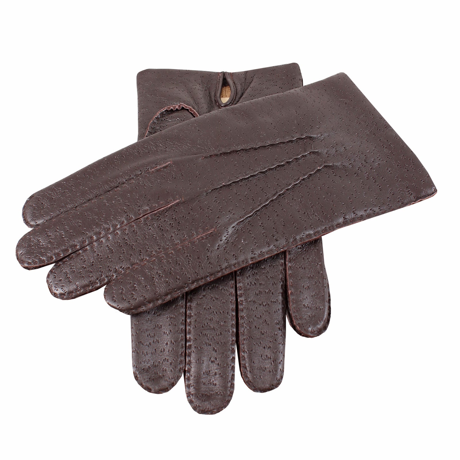 DENTS Mens Kent Perforated Leather Gloves With 3-Point Stitch Detail & Palm Vent