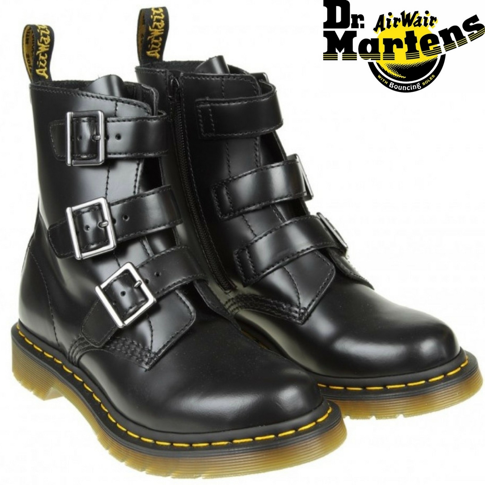 Dr martens blake hot sale 3 strap buckle boot