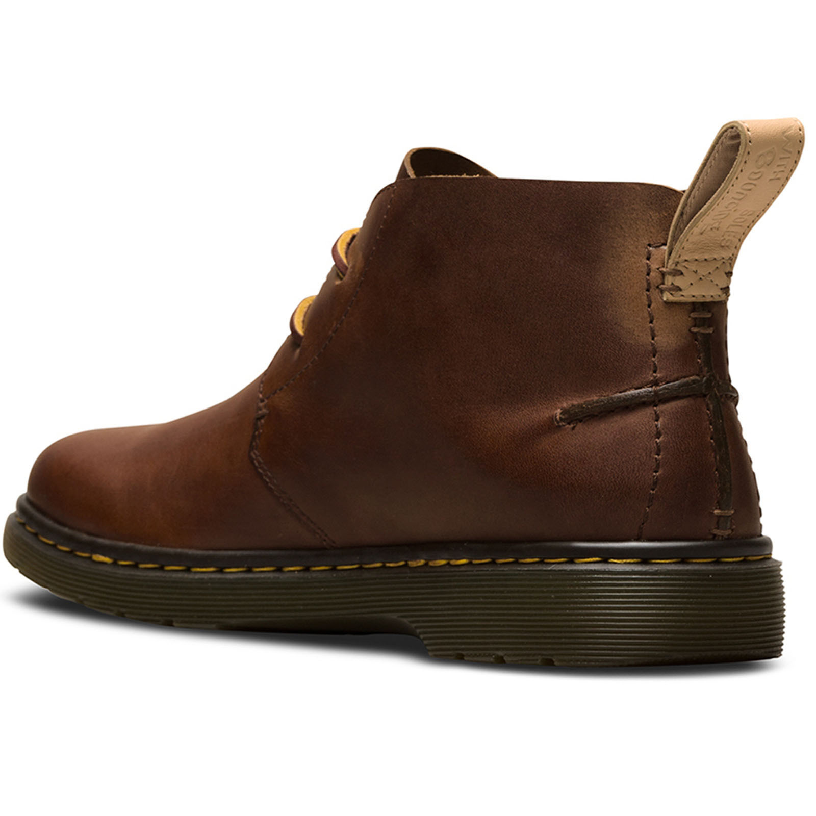 Eyelet Leather Boots Ankle Shoes - Tan 