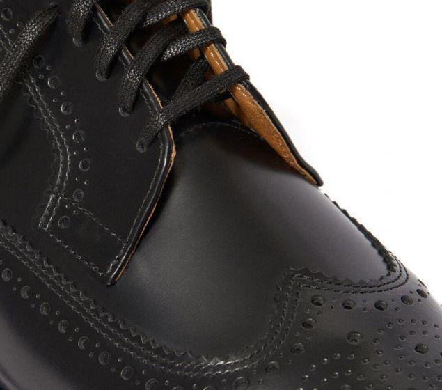 Dr martens kelvin brogues in black polished smooth sale