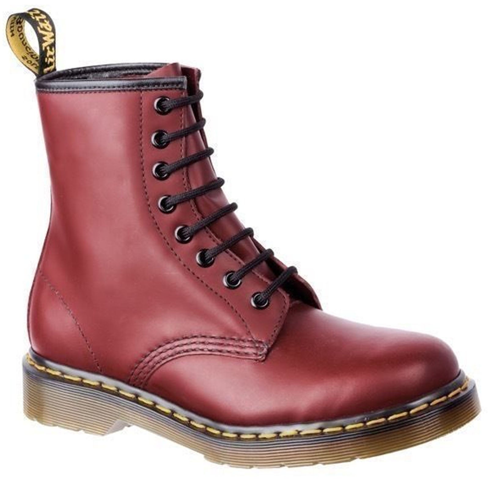Dr. Martens Unisex 1460Z DMC 8 Lace Up Cherry Red Smooth Leather Boots Shoes Doc