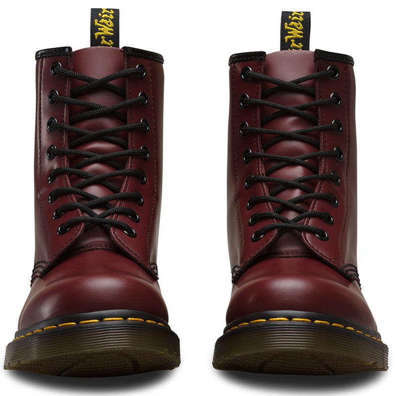 Buy Dr Martens Unisex 1460z Dmc 8 Lace Up Cherry Red Smooth Leather Boots Shoes Doc Mydeal