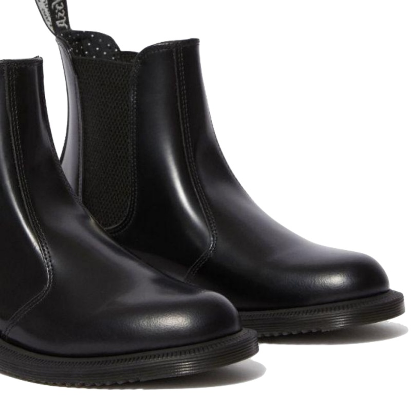 Buy Dr. Martens Womens Flora Leather Kensington Chelsea Boots Shoes Black Smooth MyDeal