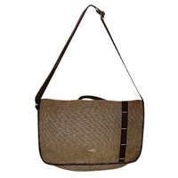 FIB Canvas Messenger Bag Laptop Tablet Uni Shoulder Travel - Khaki