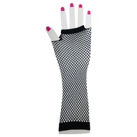 FISHNET GLOVES Fingerless Elbow Length 70s 80s Womens Costume Party Dance