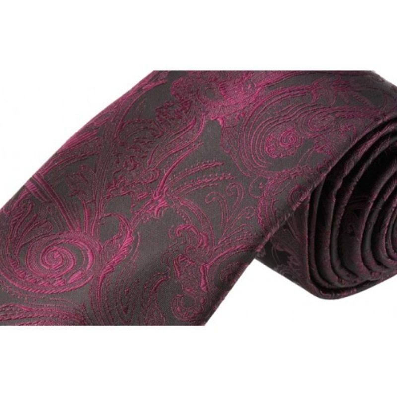 Wine Tapestry Skinny Necktie