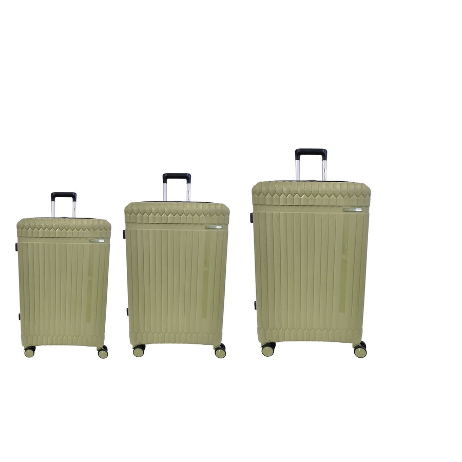 FUTURA 3pcs Set Luggage Trolley Suitcases Travel Bags 20/24/28" - Olive