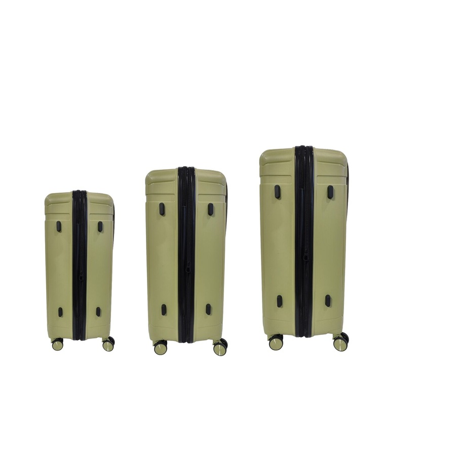 FUTURA 3pcs Set Luggage Trolley Suitcases Travel Bags 20/24/28" - Olive