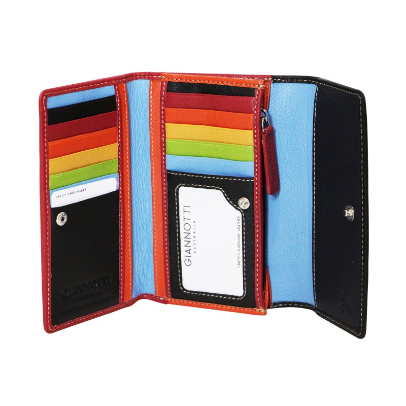 Buy Giannotti Womens Rainbow Slimline Wallet Purse Ladies Card Holder ...