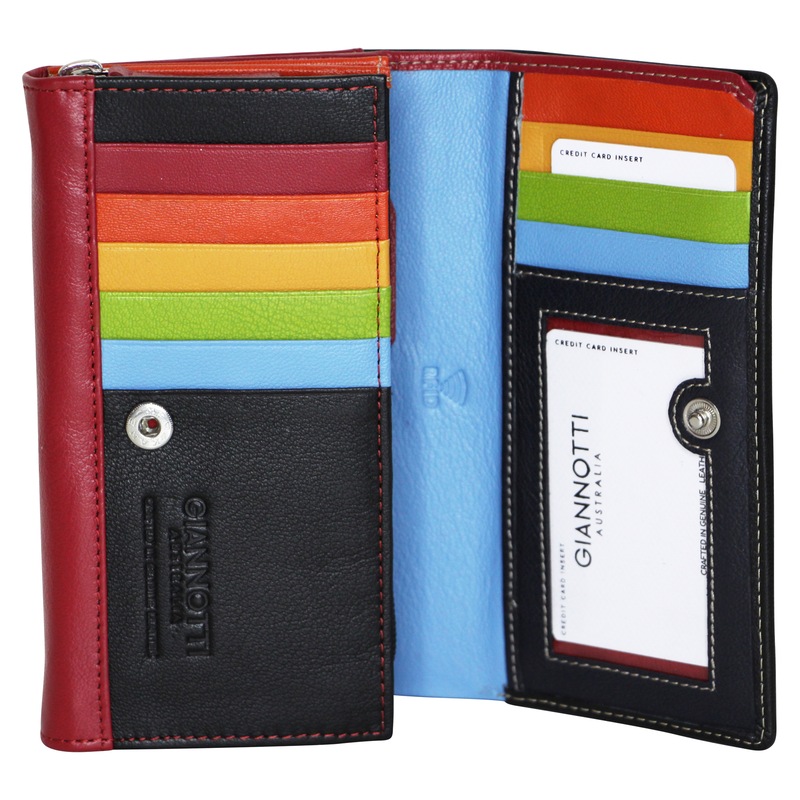 Buy Giannotti Womens Rainbow Max Wallet Long Purse Ladies Card Holder ...