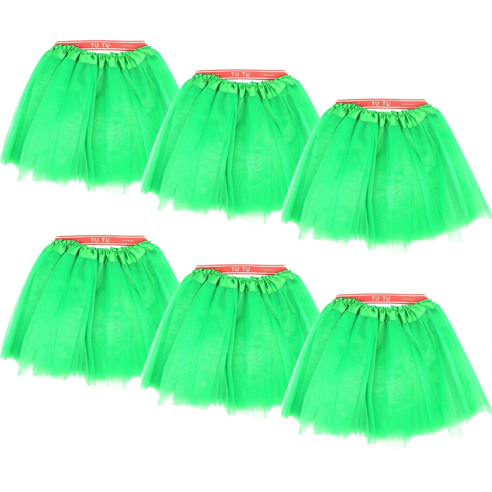 Buy 6x Green Tulle Ballerina Tutu – Small, 3-Layer Children’s Costume ...