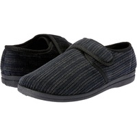 Grosby Thurston Mens Slippers Indoor Outdoor Cord Moccasins Shoes - Black