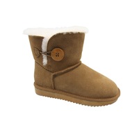 Grosby Womens Button UGG Boots Sheepskin Water Resistant Ankle Shoes Slippers