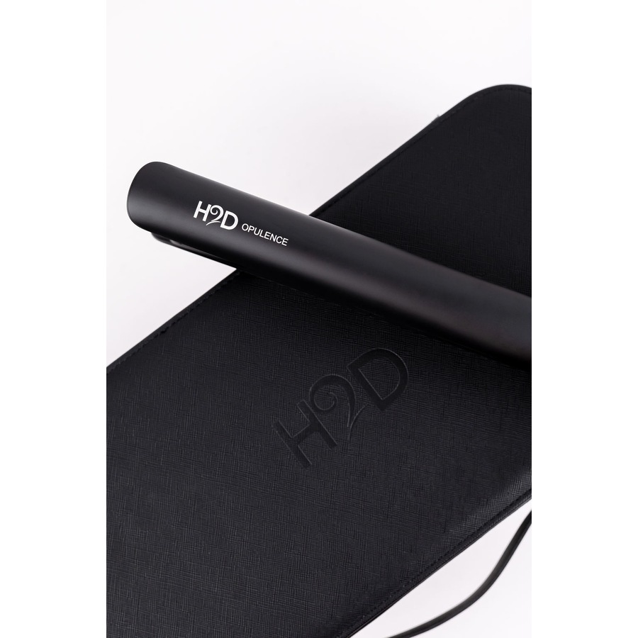 H2D Opulence Professional Ionic Hair Straightener w/ LED Mirror in Satin Black