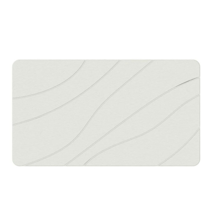 Hard Diatomite Bath Mat Quick Dry Anti Slip 76.2cm - Off White Lines