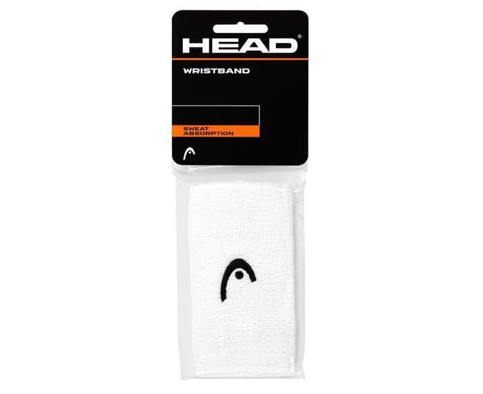 Head 5' Wristband Tennis Squash Sports Gym 2 Pack - White