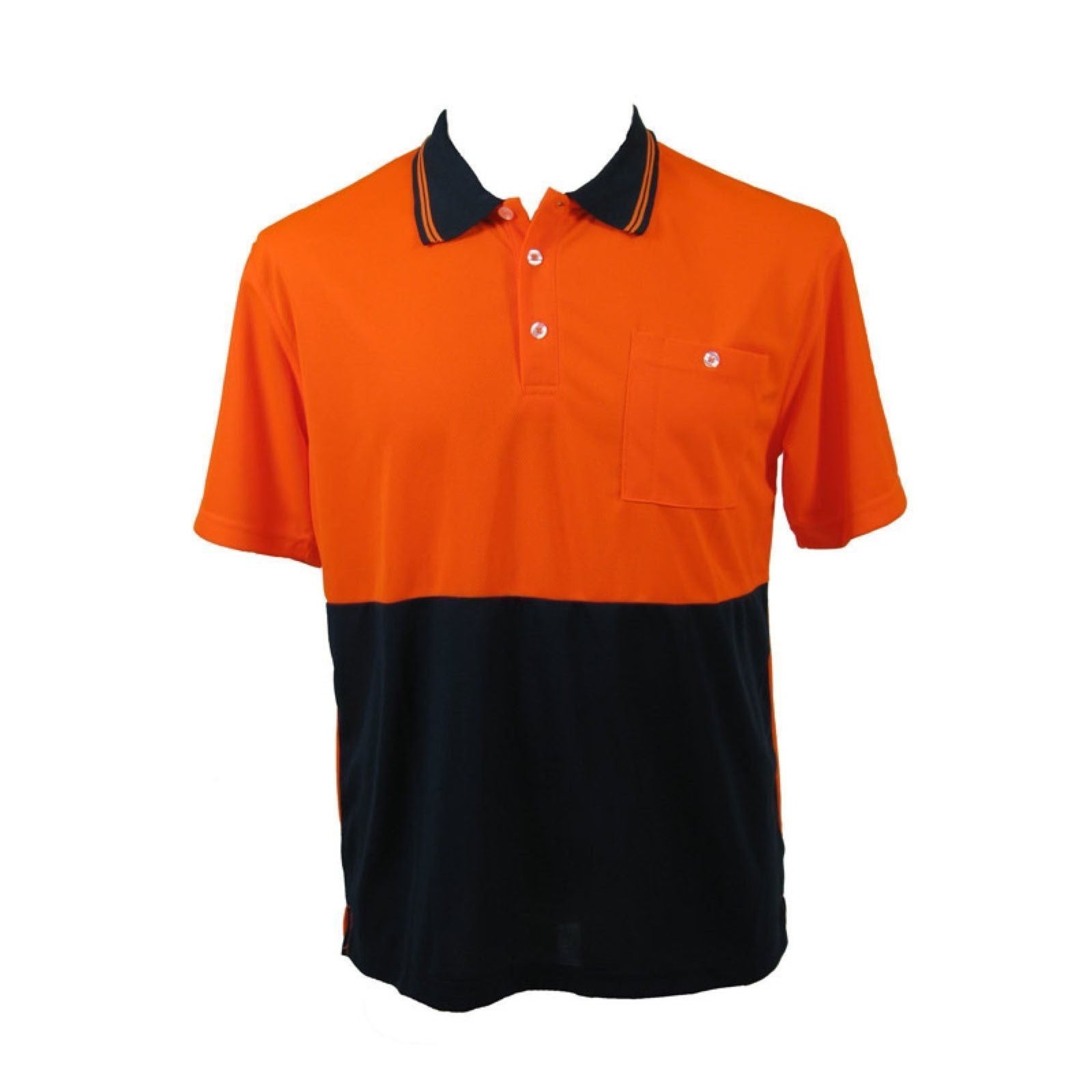 HI VIS Polo Shirt Top Tee Safety Workwear Short Sleeve Breathable Micro Mesh