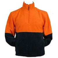 HI VIS POLAR FLEECE Jumper 1/2 Half Zip Safety Workwear Fleecy Jacket Unisex