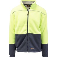 HI VIS Polar Fleece Sherpa Jacket Full Zip Thick Lined Winter Safety Jumper - Yellow
