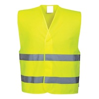 Hi Vis Safety VEST Reflective Tape Workwear Yellow ONE SIZE Night & Day Use