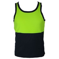 Hi Vis SINGLET Work Wear Safety Tank Top Fluro Micro Mesh UPF50+ High Visibility