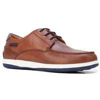 HUSH PUPPIES Mens Dusty Smooth Leather Shoes Formal or Casual - Dark Tan