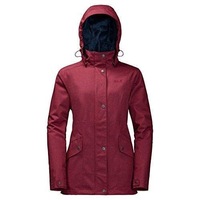 Jack Wolfskin Women's Park Avenue Rain Jacket Waterproof Windproof Coat w Hood