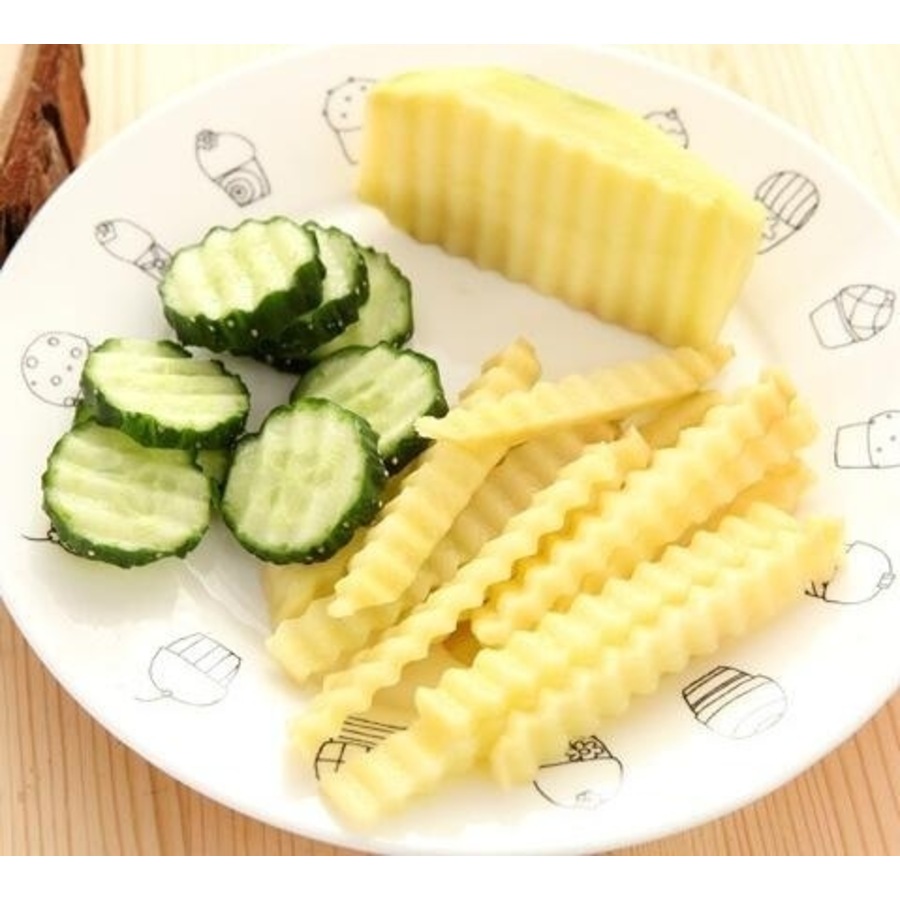 JELLY KNIFE Stainless Steel Blade Potato Vegetable Crinkle Wavy Cutter Slicer