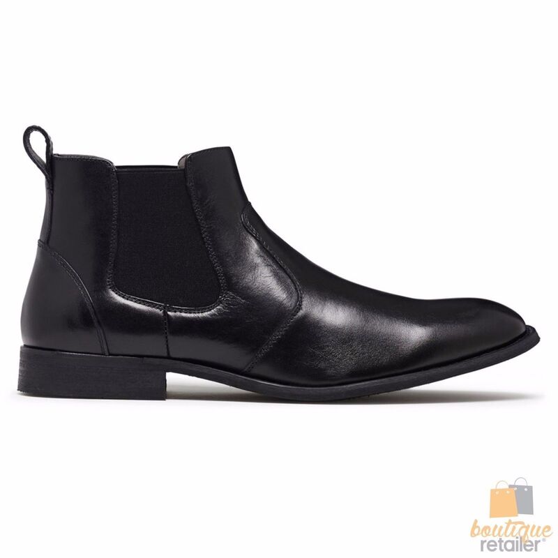 leather slip on boots mens