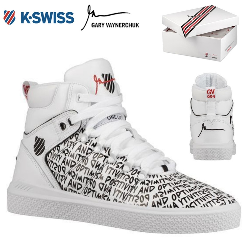 Buy KSWISS Gary Vee High Tops 004 Mid Sneakers Shoes Vaynerchuk White/Black/Red MyDeal