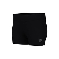 K-Swiss Womens Retro Hem Tennis Sports Shorts - Black