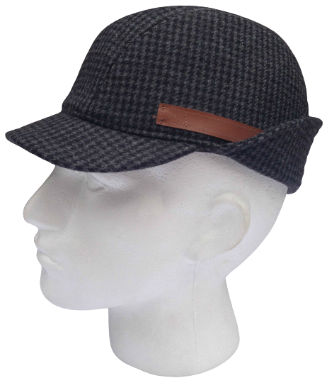 KANGOL Angle Tweed Havelock Hat - BLACK K0741LX Winter Wool Earlap MADE IN ITALY