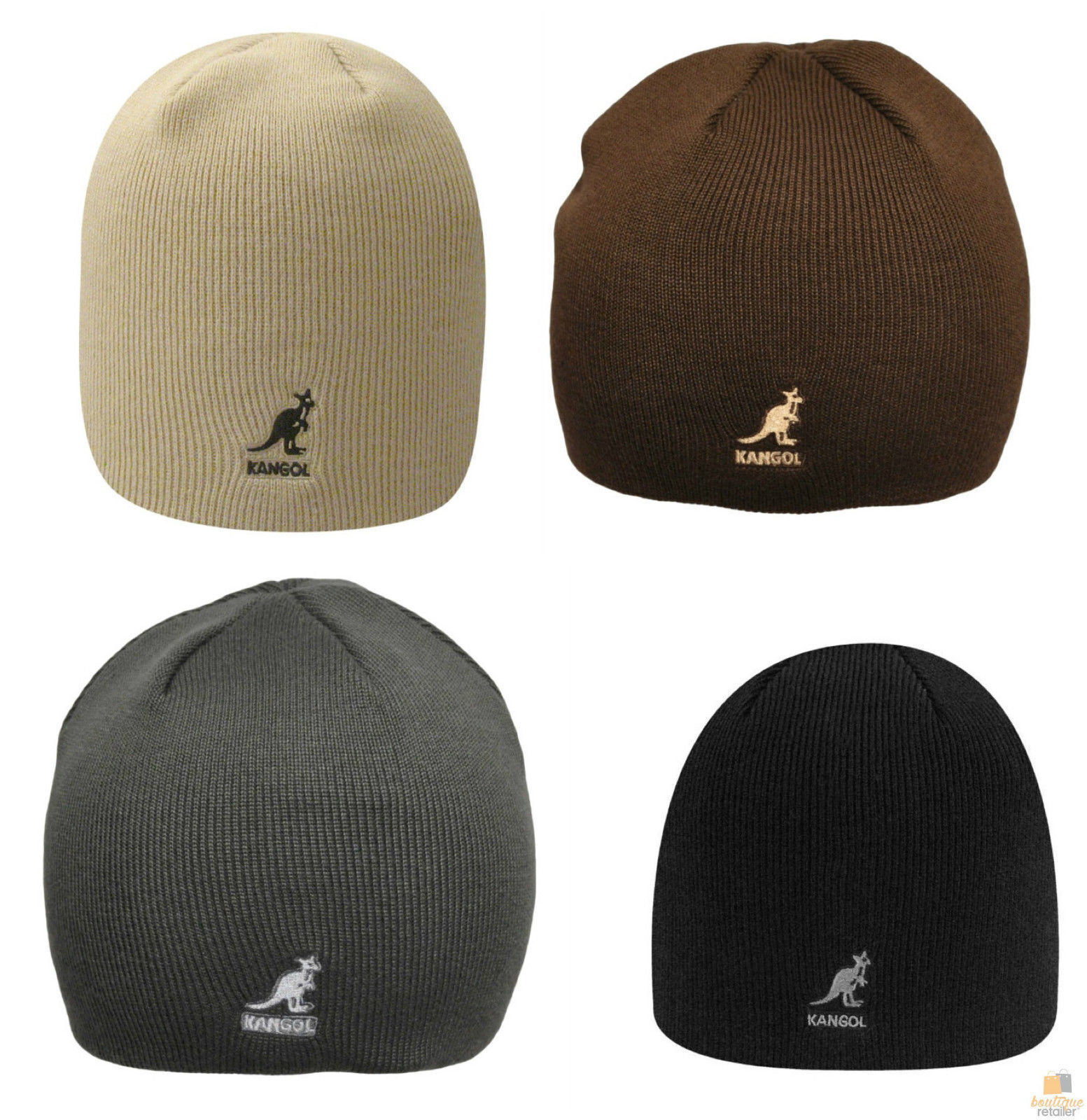 KANGOL BEANIE Hat Acrylic Cuffless Pull 