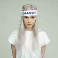Kangol Bermuda Stripe Headband Stretch Sweatband - White/Ciano - One Size
