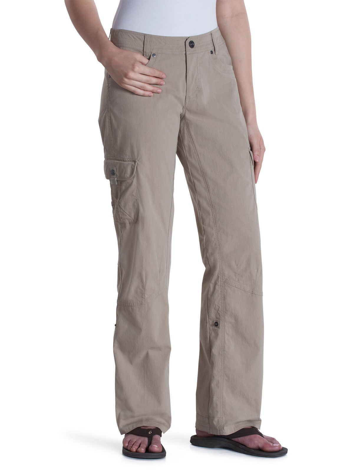 KUHL Womens Splash Roll Up Pants 32" Inseam Convertible Trousers - Khaki