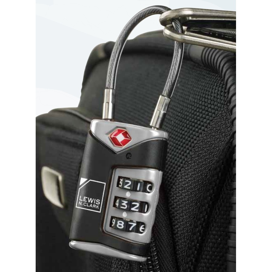 Lewis N. Clark TSA Approved Easy Set Combination Luggage Lock w Steel Cable