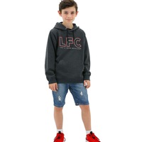 Liverpool FC Youth Boys Hoodie Jumper LFC Anfield Hoody - Grey
