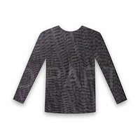 Long Sleeve STRETCH MESH TOP Round Neckline Blouse Shirt Party Costume
