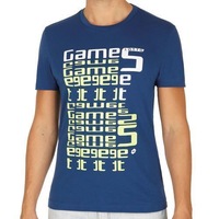 Lotto Mens L73 Tee Shirt Sports Soccer Tennis Training - Blue/Green