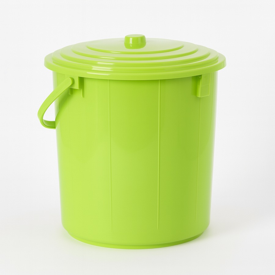 Plastic Bucket with Lid & Carry Handle 16L – Assorted Colours (30D x 28H cm)