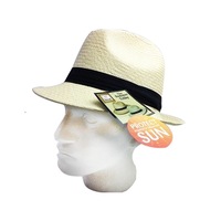 MELBOURNE HATS Fedora Ecuadorian Palm Straw Hat Handwoven Summer Panama Trilby