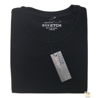 Mens COTTON STRETCH T-SHIRT Tee Top Plain Blank Adults Slim Skinny Fitted