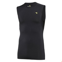 Diadora Mens Compression Sleeveless Muscle Top Gym Thermal - Black