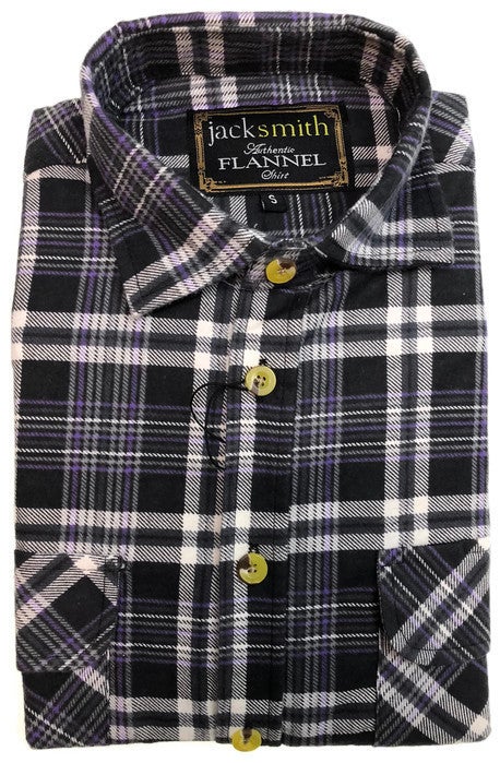 Mens Half Placket Flannelette Long Sleeve Pullover Shirt 100% Cotton Check Authentic Flannel 