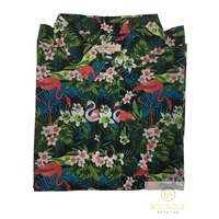 Mens Oahu Hawaiian Party Shirt Button Hippie Tops Short Sleeve Beach Holiday