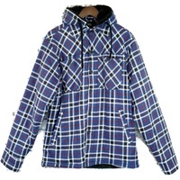Mens Sherpa Fur Fleece Flannelette Jacket w Hood Warm Winter Button Up Cotton