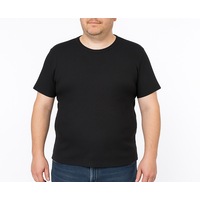 Mens Thermal Short Sleeve Top T Shirt Baselayer Cotton Blend Winter - Black