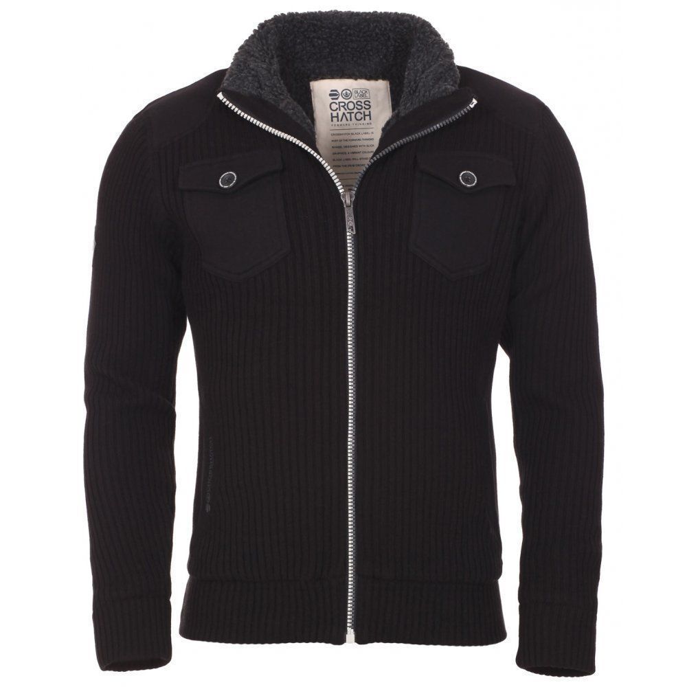 crosshatch knitted jacket