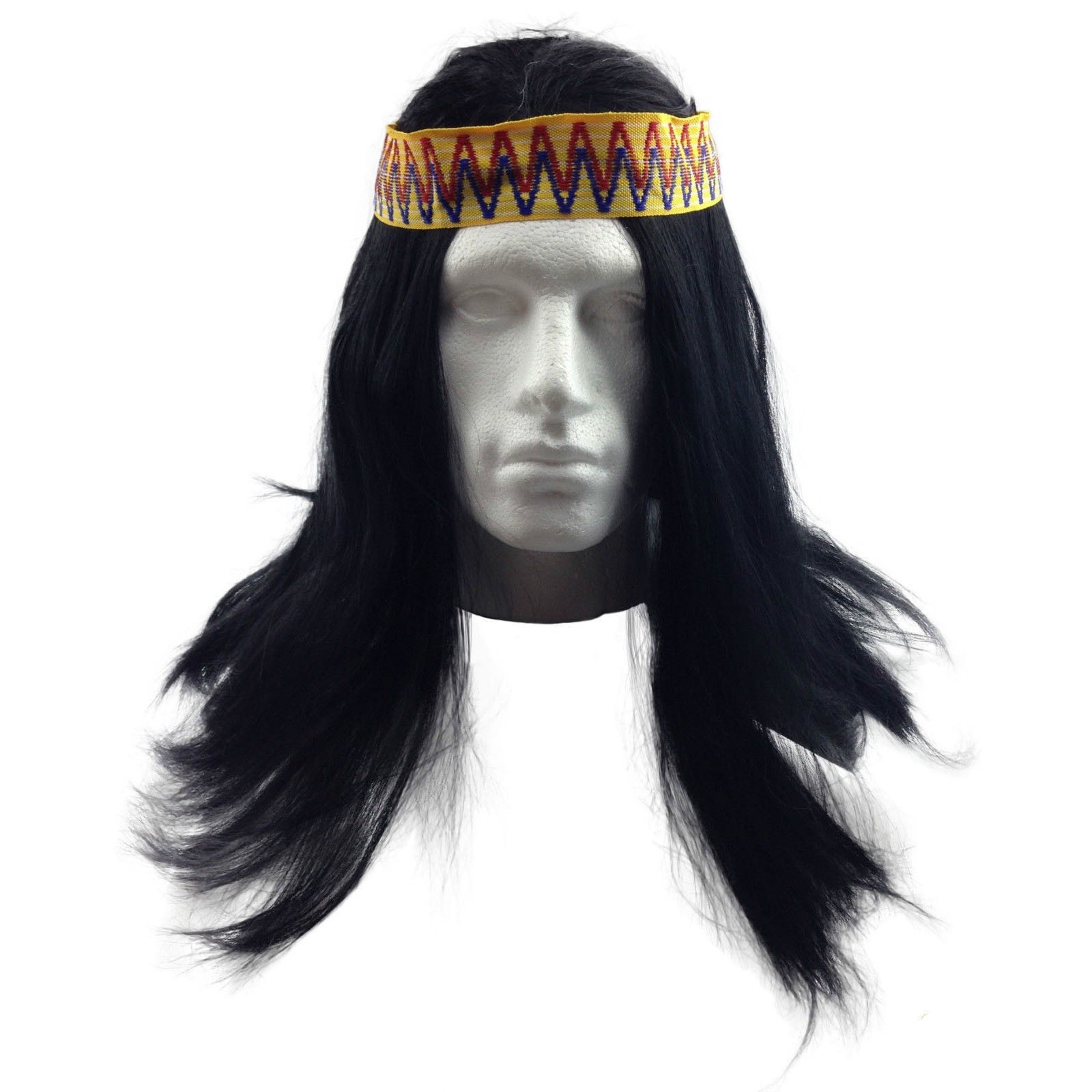 Buy Mens INDIAN WIG Native American Fancy Dress Party Costume Hair